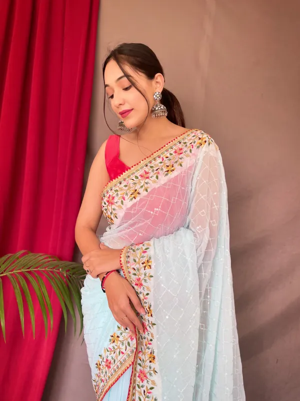 Sky_Blue_Bollywood_Style_Partywear_Sequins_Saree_With_Blouse_Piece_Attached